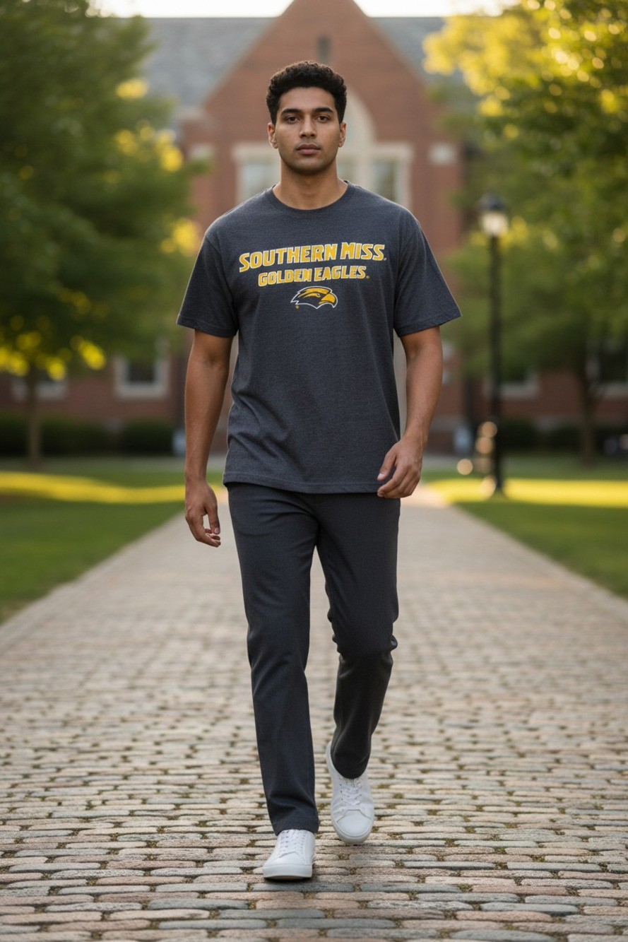 Colosseum Men's Southern Miss. Golden Eagles T-Shirt Size: Small Color:Charcoal